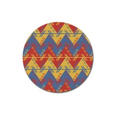 Aztec South American Pattern Zig Magnet 3  (round) by BangZart