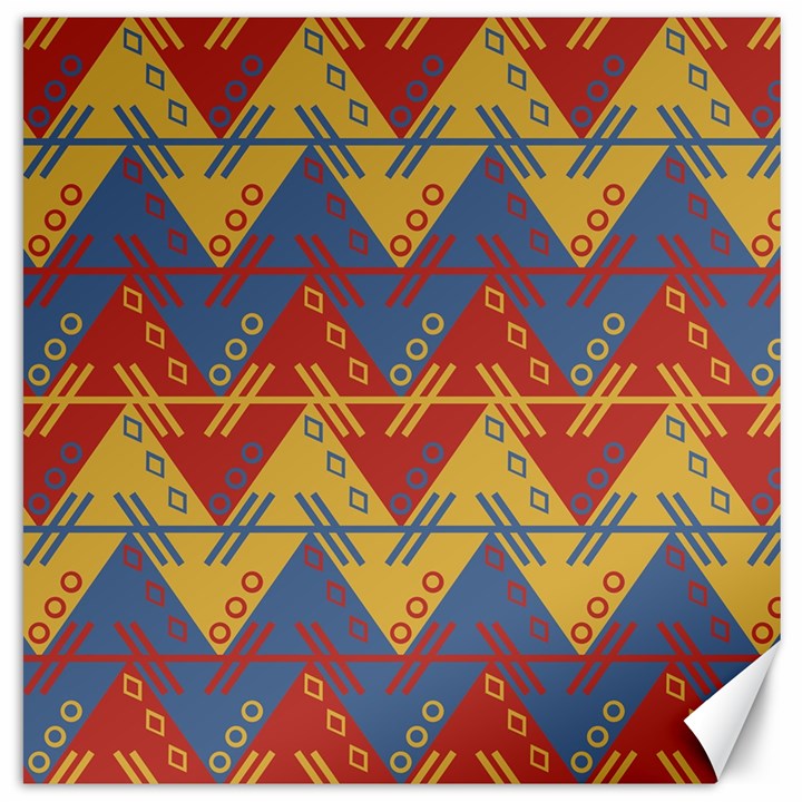 Aztec South American Pattern Zig Canvas 12  x 12  