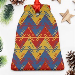 Aztec South American Pattern Zig Bell Ornament (two Sides) by BangZart