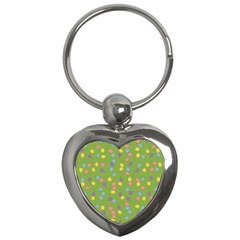 Balloon Grass Party Green Purple Key Chains (heart)  by BangZart