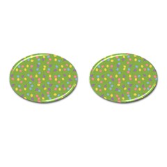 Balloon Grass Party Green Purple Cufflinks (oval) by BangZart