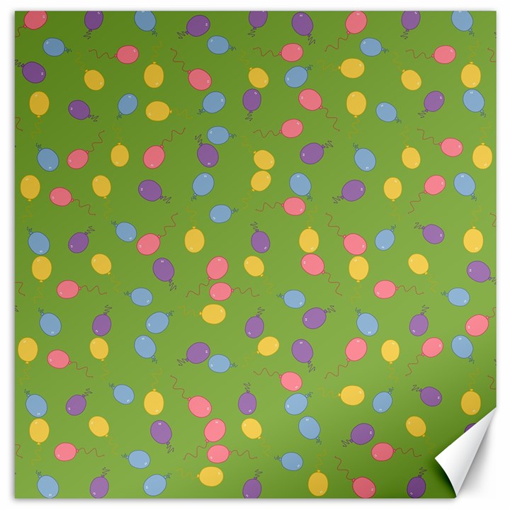 Balloon Grass Party Green Purple Canvas 20  x 20  