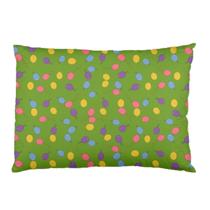 Balloon Grass Party Green Purple Pillow Case (Two Sides)