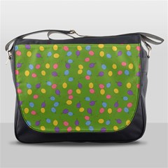 Balloon Grass Party Green Purple Messenger Bags by BangZart