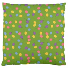 Balloon Grass Party Green Purple Large Flano Cushion Case (one Side) by BangZart