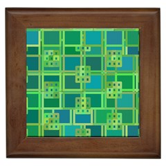 Green Abstract Geometric Framed Tiles