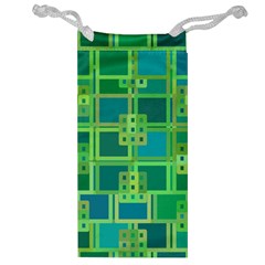 Green Abstract Geometric Jewelry Bag by BangZart