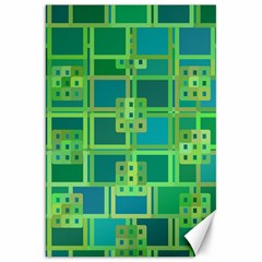 Green Abstract Geometric Canvas 20  X 30   by BangZart