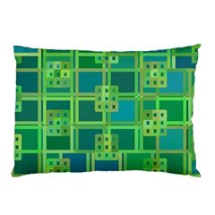 Green Abstract Geometric Pillow Case by BangZart