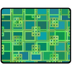 Green Abstract Geometric Fleece Blanket (medium)  by BangZart