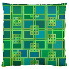 Green Abstract Geometric Large Cushion Case (two Sides) by BangZart