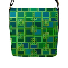 Green Abstract Geometric Flap Messenger Bag (l)  by BangZart