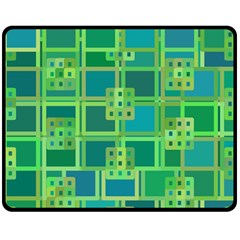 Green Abstract Geometric Double Sided Fleece Blanket (medium)  by BangZart