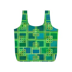 Green Abstract Geometric Full Print Recycle Bags (s)  by BangZart