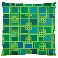 Green Abstract Geometric Large Flano Cushion Case (two Sides) by BangZart