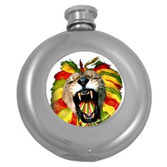 Reggae Lion Round Hip Flask (5 Oz) by BangZart