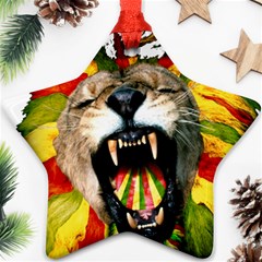 Reggae Lion Star Ornament (two Sides) by BangZart