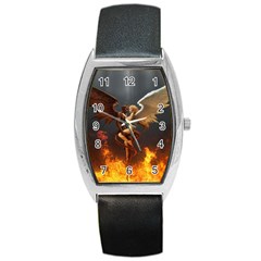 Angels Wings Curious Hell Heaven Barrel Style Metal Watch by BangZart