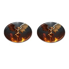 Angels Wings Curious Hell Heaven Cufflinks (oval) by BangZart