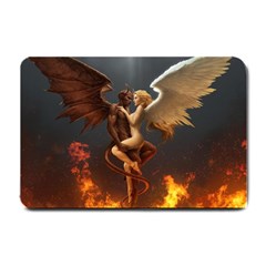 Angels Wings Curious Hell Heaven Small Doormat  by BangZart