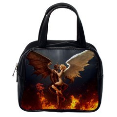 Angels Wings Curious Hell Heaven Classic Handbags (one Side) by BangZart