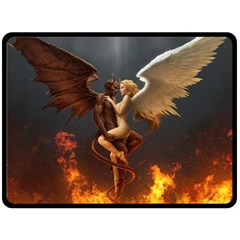 Angels Wings Curious Hell Heaven Fleece Blanket (large)  by BangZart