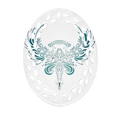 Angel Tribal Art Oval Filigree Ornament (two Sides) by BangZart