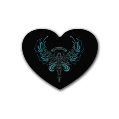 Angel Tribal Art Heart Coaster (4 Pack)  by BangZart