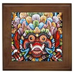 Wood Sculpture Bali Logo Framed Tiles Front