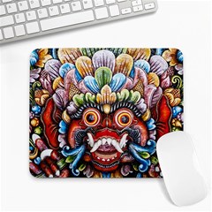 Wood Sculpture Bali Logo Large Mousepads by BangZart