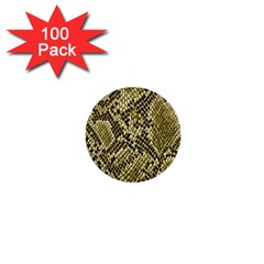 Yellow Snake Skin Pattern 1  Mini Buttons (100 Pack)  by BangZart