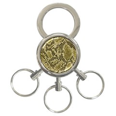 Yellow Snake Skin Pattern 3-ring Key Chains by BangZart