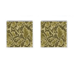 Yellow Snake Skin Pattern Cufflinks (square) by BangZart