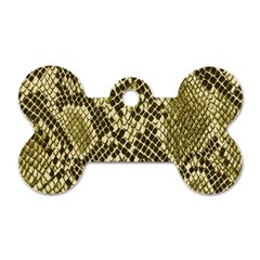 Yellow Snake Skin Pattern Dog Tag Bone (two Sides) by BangZart