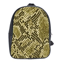 Yellow Snake Skin Pattern School Bags (xl)  by BangZart