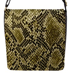 Yellow Snake Skin Pattern Flap Messenger Bag (s) by BangZart