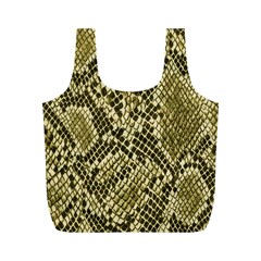 Yellow Snake Skin Pattern Full Print Recycle Bags (m)  by BangZart