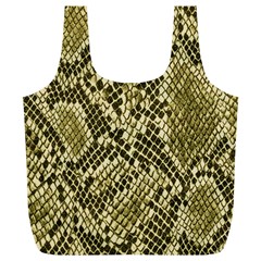 Yellow Snake Skin Pattern Full Print Recycle Bags (l)  by BangZart