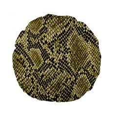 Yellow Snake Skin Pattern Standard 15  Premium Flano Round Cushions by BangZart