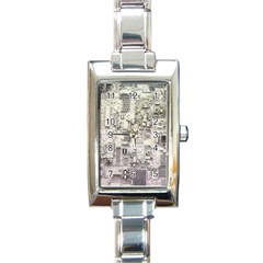 White Technology Circuit Board Electronic Computer Rectangle Italian Charm Watch by BangZart