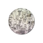 White Technology Circuit Board Electronic Computer Magnet 3  (Round) Front