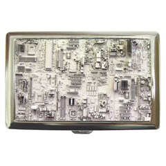 White Technology Circuit Board Electronic Computer Cigarette Money Cases by BangZart