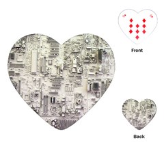 White Technology Circuit Board Electronic Computer Playing Cards (heart)  by BangZart