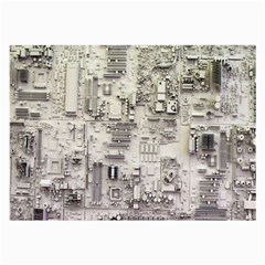 White Technology Circuit Board Electronic Computer Large Glasses Cloth by BangZart