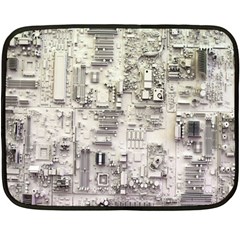 White Technology Circuit Board Electronic Computer Double Sided Fleece Blanket (mini)  by BangZart