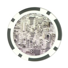 White Technology Circuit Board Electronic Computer Poker Chip Card Guard (10 Pack) by BangZart