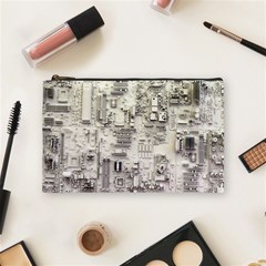 White Technology Circuit Board Electronic Computer Cosmetic Bag (medium)  by BangZart