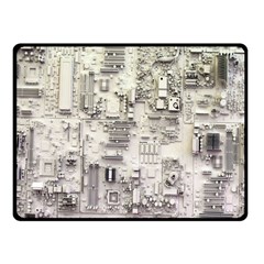 White Technology Circuit Board Electronic Computer Fleece Blanket (small) by BangZart