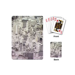 White Technology Circuit Board Electronic Computer Playing Cards (mini)  by BangZart