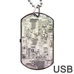 White Technology Circuit Board Electronic Computer Dog Tag Usb Flash (one Side) by BangZart